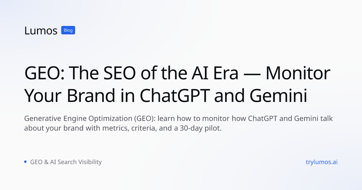 GEO: The SEO of the AI Era — Monitor Your Brand in ChatGPT and Gemini