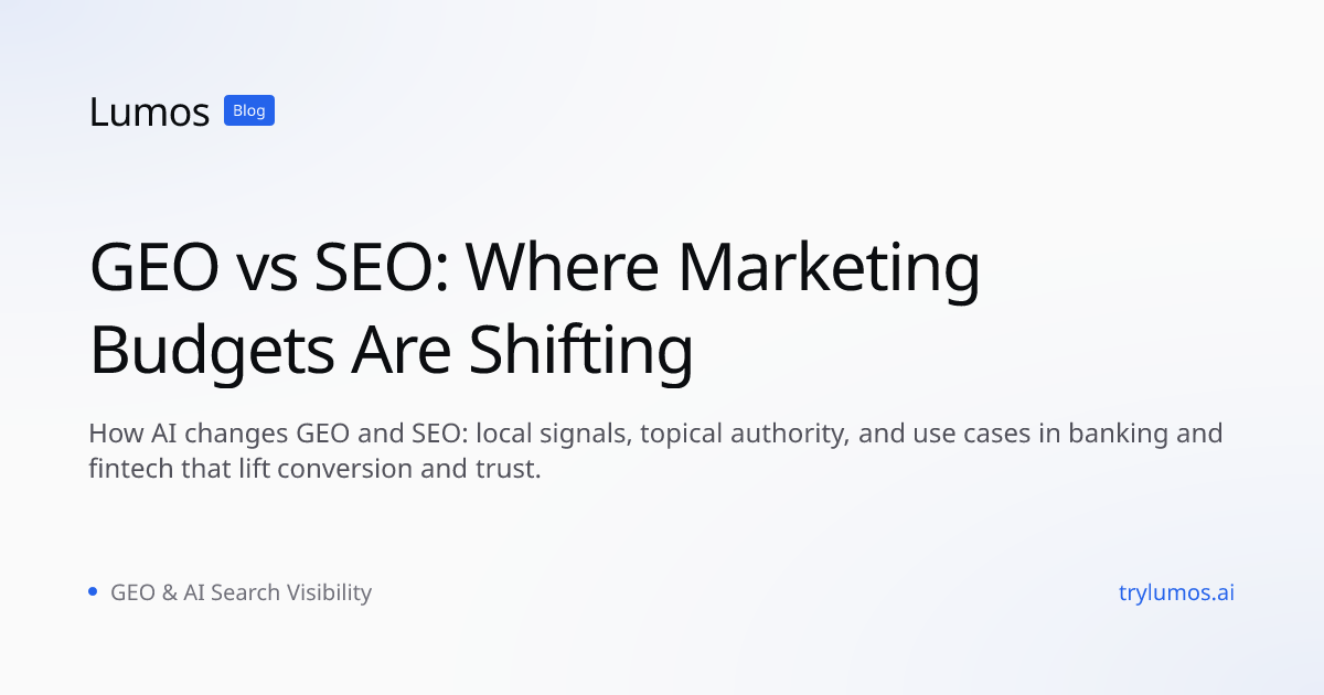 GEO vs SEO: Where Marketing Budgets Are Shifting