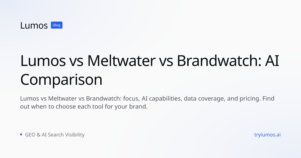 Lumos vs Meltwater vs Brandwatch: AI Comparison