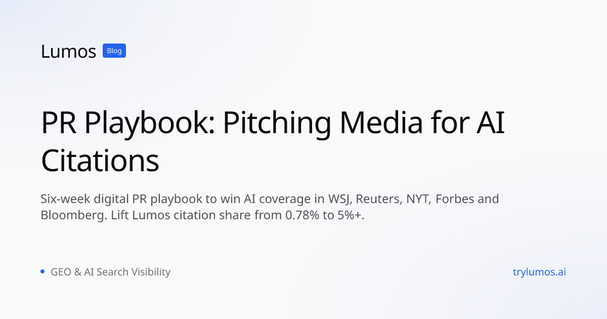 PR Playbook: Pitching Media for AI Citations