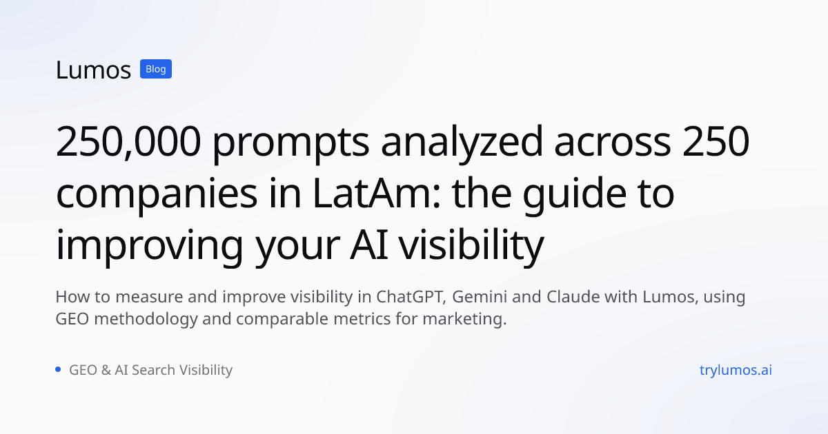 250,000 prompts analyzed across 250 companies in LatAm: the guide to improving your AI visibility
