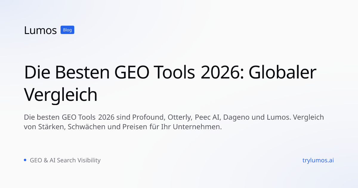Die Besten GEO Tools 2026: Globaler Vergleich