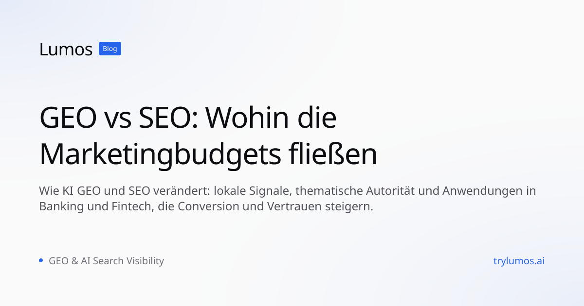 GEO vs SEO: Wohin die Marketingbudgets fließen