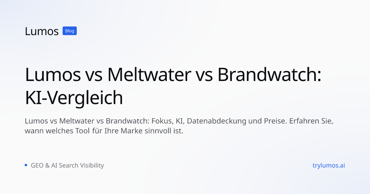 Lumos vs Meltwater vs Brandwatch: KI-Vergleich