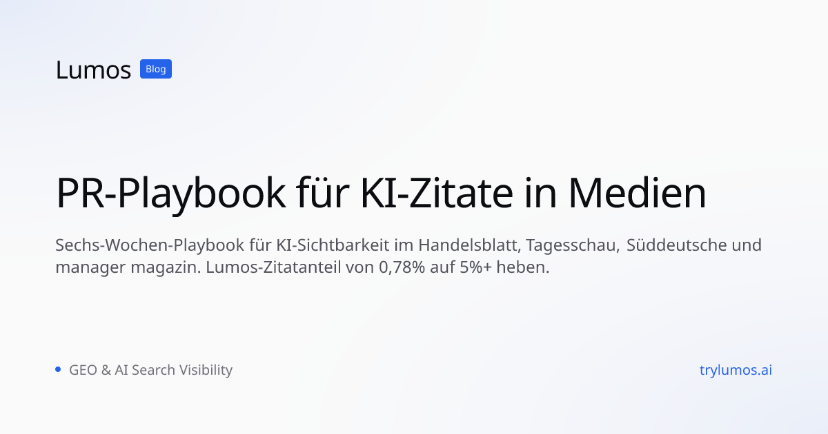 PR-Playbook für KI-Zitate in Medien