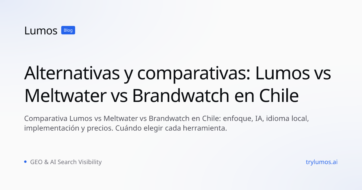 Alternativas y comparativas: Lumos vs Meltwater vs Brandwatch en Chile