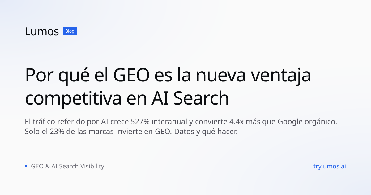 Por qué el GEO es la nueva ventaja competitiva en AI Search