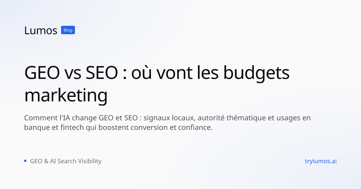 GEO vs SEO : où vont les budgets marketing