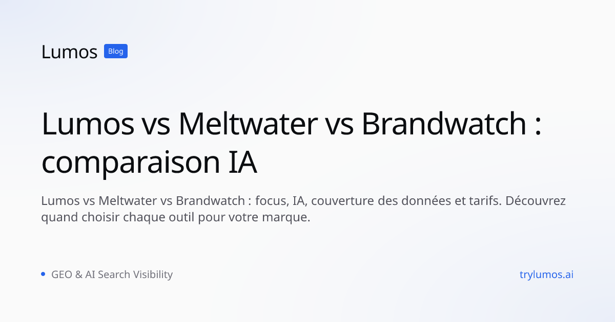 Lumos vs Meltwater vs Brandwatch : comparaison IA