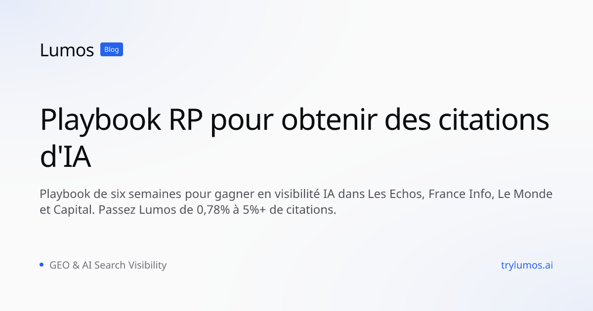 Playbook RP pour obtenir des citations d'IA