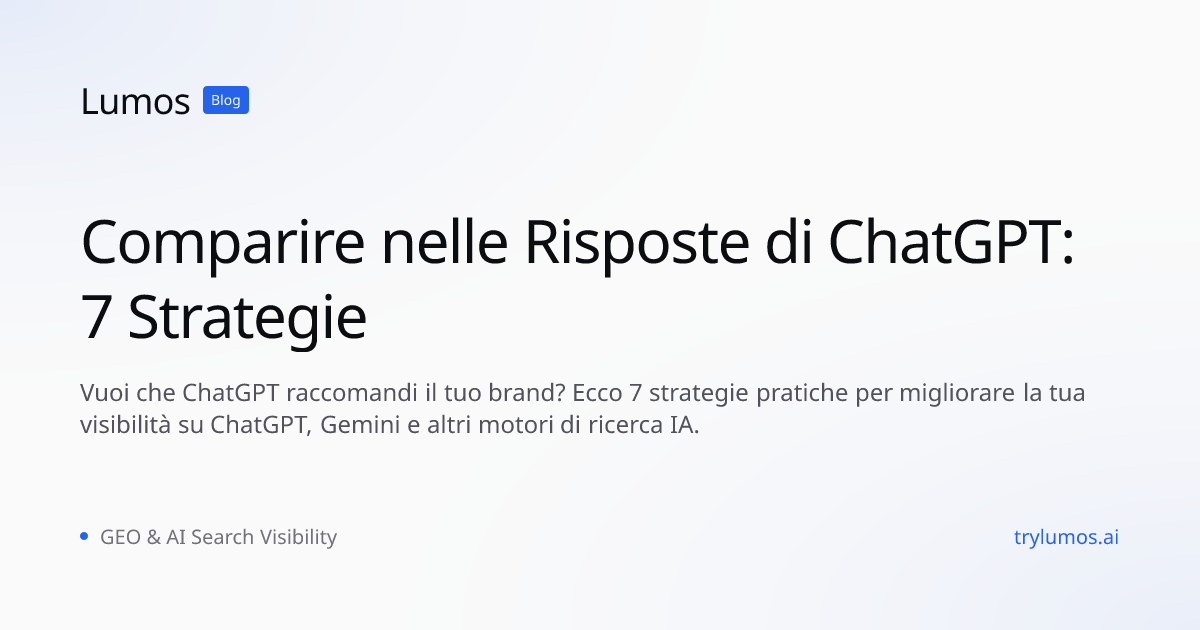 Comparire nelle Risposte di ChatGPT: 7 Strategie
