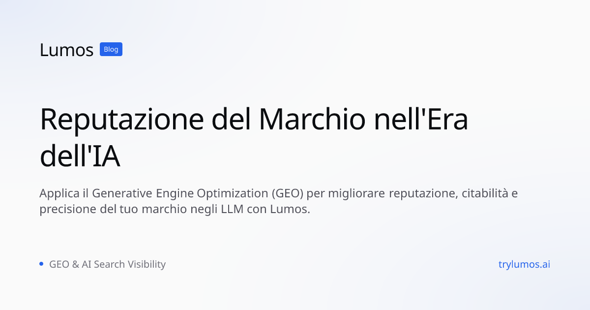 Reputazione del Marchio nell'Era dell'IA