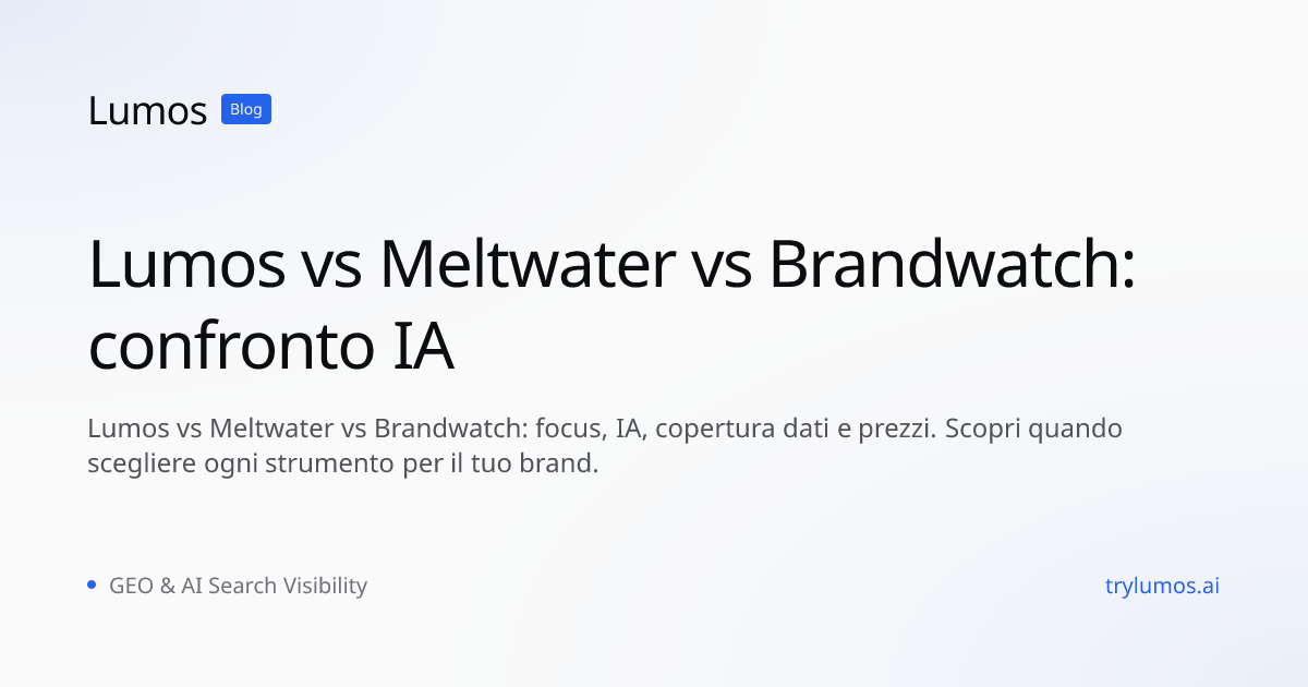 Lumos vs Meltwater vs Brandwatch: confronto IA