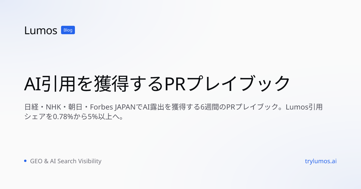AI引用を獲得するPRプレイブック