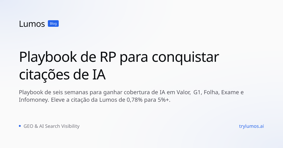 Playbook de RP para conquistar citações de IA